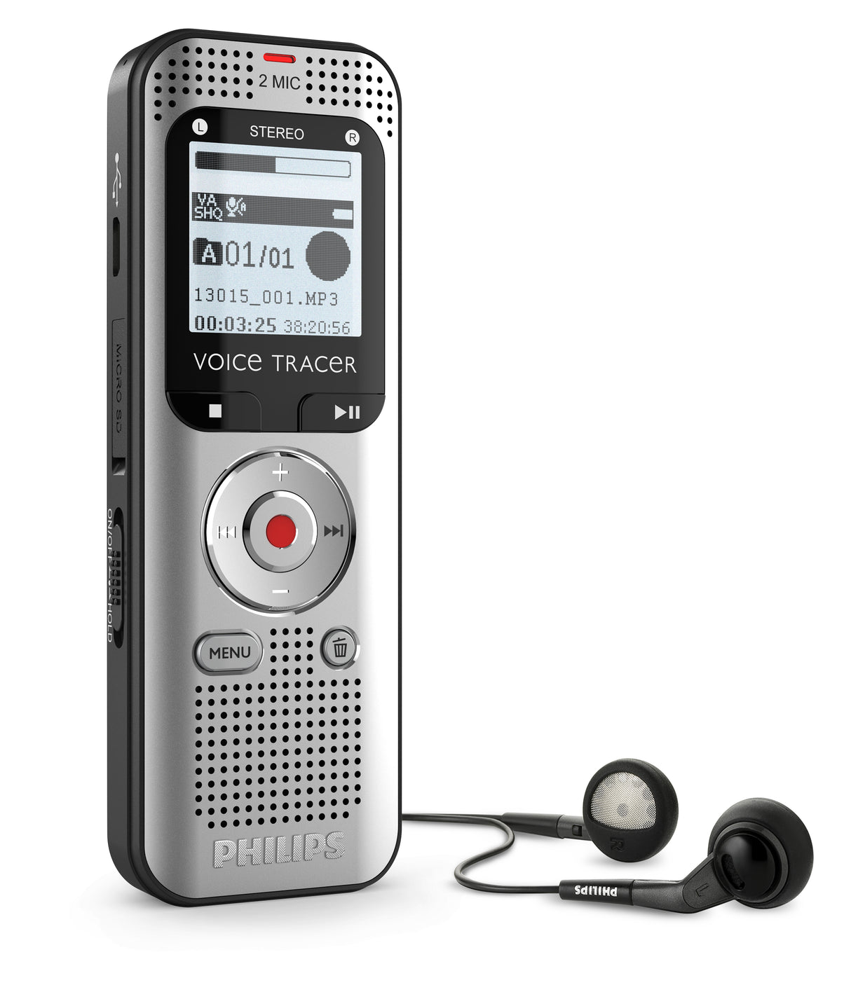 Philips Voice Tracer DVT2015 dictaphone Internal memory & flash card Silver