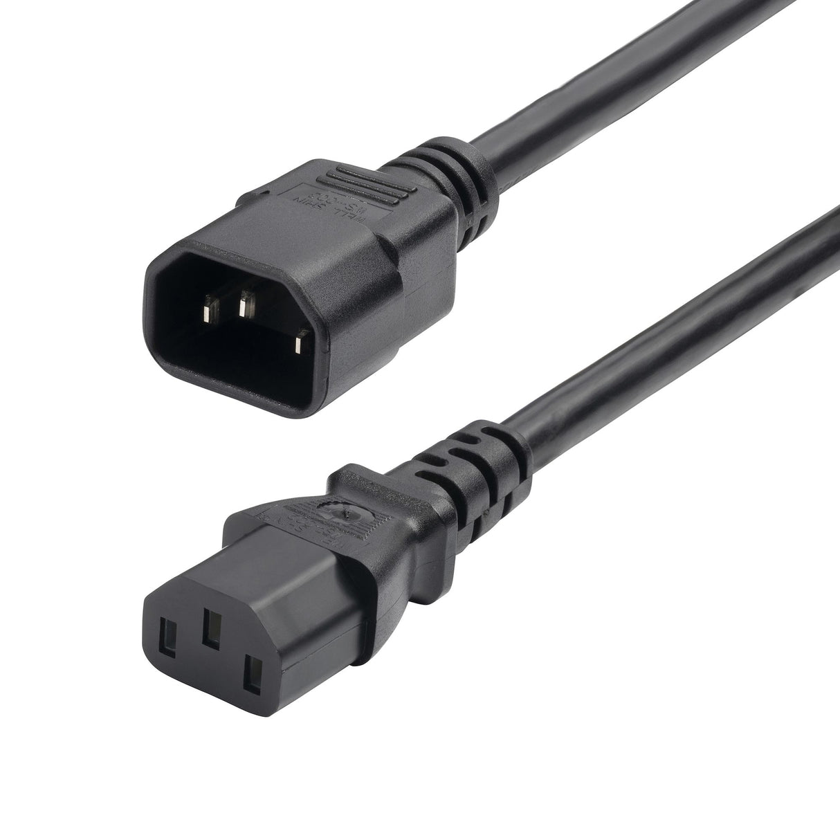 StarTech.com 6ft (1.8m) Power Extension Cord, C14 to C13 PDU Power Cord, 13A 250V, 16AWG, Black Extension Cable, AC Power Cable for PDU/Power Supply, TAA Compliant, UL Listed