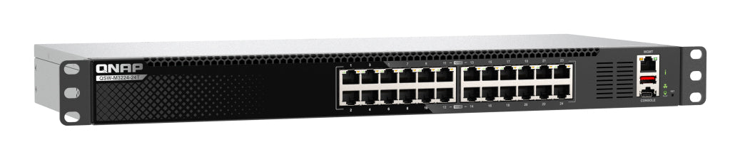QNAP QSW-M3224-24T network switch Managed L3 10G Ethernet (100/1000/10000) 1U Black, Silver