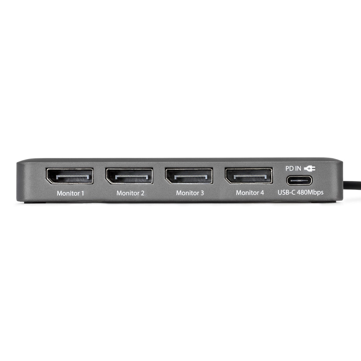 StarTech.com USB-C to Quad-Monitor Workstation Adapter, 4K 60Hz DisplayPort, 140W PD Passthrough for Laptop Charging, USB Port for Wireless Keyboard / Mouse, TAA