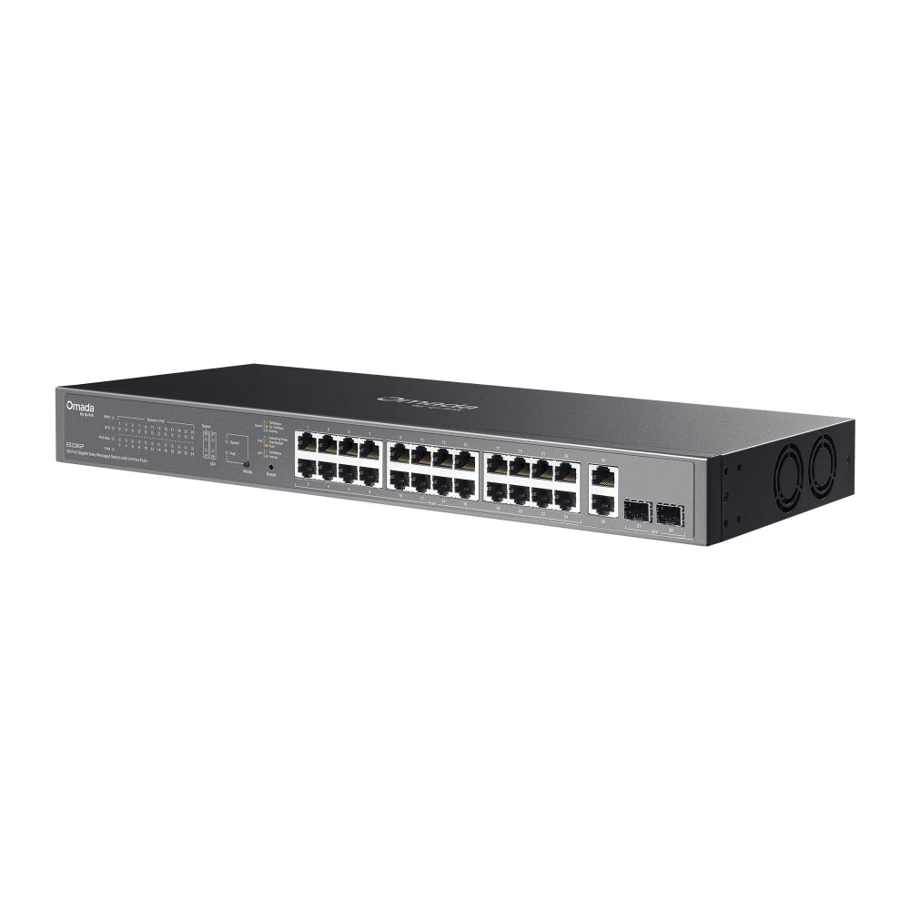 TP-Link ES228GP network switch Managed L2 Gigabit Ethernet (10/100/1000) Power over Ethernet (PoE) Black