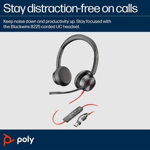 HP Poly Blackwire 8225 USB-C Headset