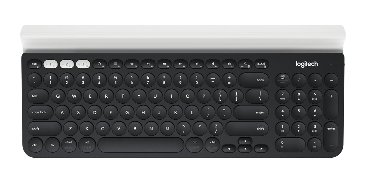 Logitech 920-008149 keyboard Universal RF Wireless + Bluetooth QWERTY English Grey, White, Dark Grey