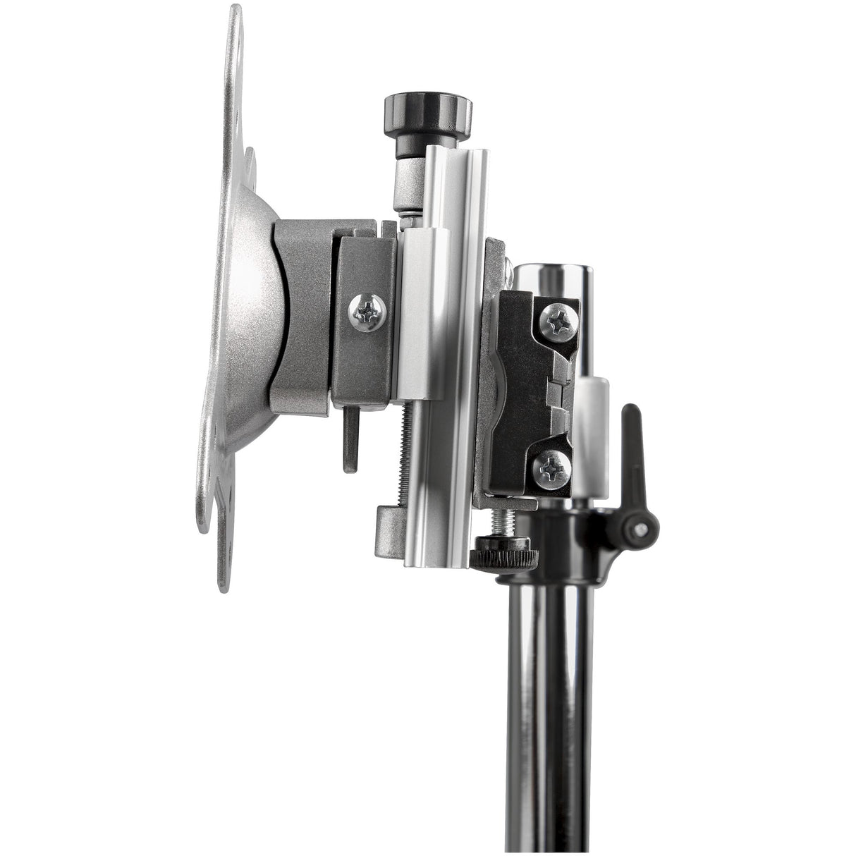 StarTech.com Dual Monitor Stand - Ergonomic Free Standing Dual Monitor Desktop Stand for two 24" (17.6lb/8kg) VESA Mount Displays - Synchronized Height Adjustable - Double Monitor Pole Mount - Silver