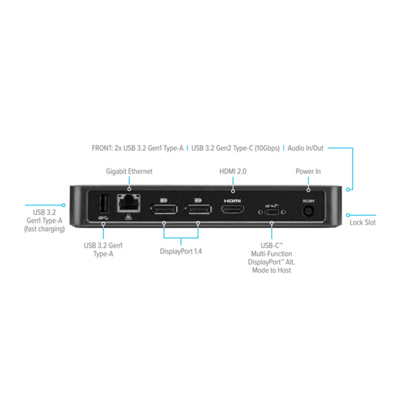 Targus DOCK430USZ laptop dock/port replicator Wired Black