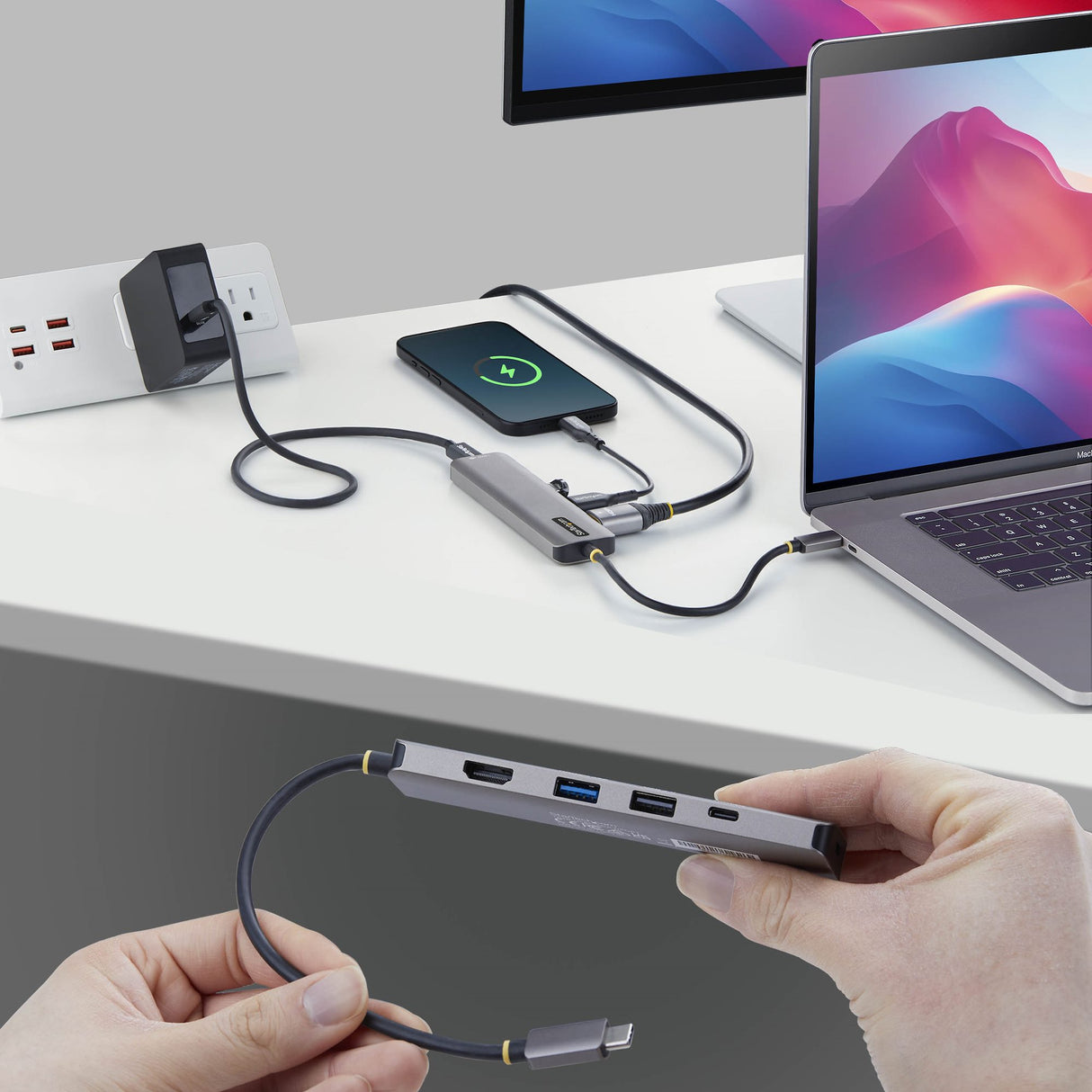 StarTech.com USB-C to HDMI Multiport Adapter with 140W PD Charging, 4K 60Hz, USB 10Gbps Hub, Type-C Mini Dock for MacBook / Dell / Thinkpad / HP