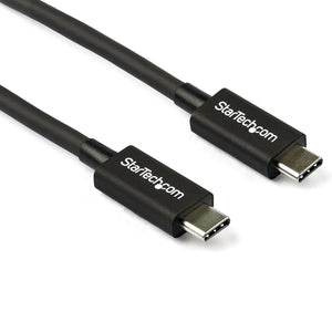 StarTech.com 2.6ft (80cm) Thunderbolt 3 Cable, 40Gbps, 100W PD, 4K/5K, Thunderbolt Certified, Compatible with Thunderbolt 4/USB 3.2/DisplayPort