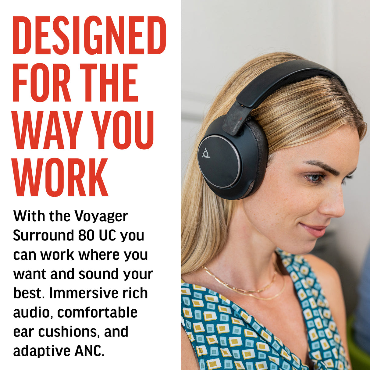 HP Poly Voyager Surround 80 UC USB-C Headset +USB-C/A Adapter