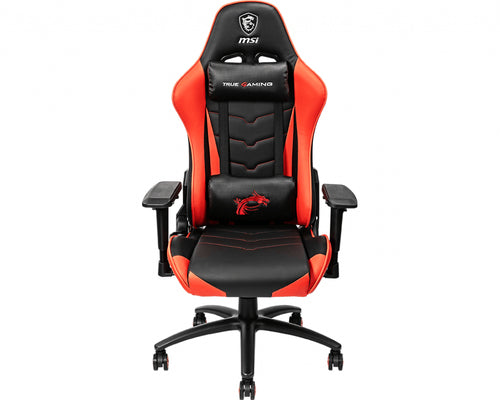MSI MAG CH120 Gaming Chair 'Black and Red, Steel frame, Recline-able backrest, Adjustable 4D Armrests, breathable foam, 4D Armrests, Ergonomic headrest pillow, Lumbar support cushion'