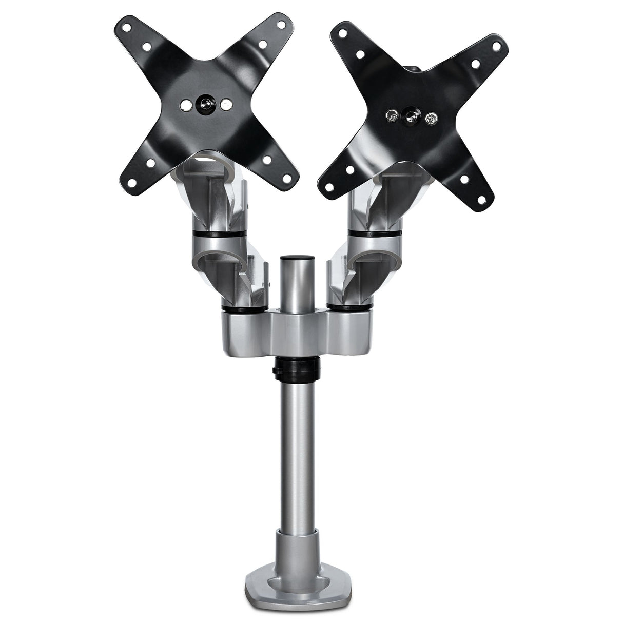StarTech.com Desk Mount Dual Monitor Arm - Premium Articulating Monitor Arm - up to 27" (17.6lb/8kg) VESA Mount Displays - Height Adjustable Monitor Mount - Rotate/Tilt/Swivel - Clamp/Grommet - Silver - TAA