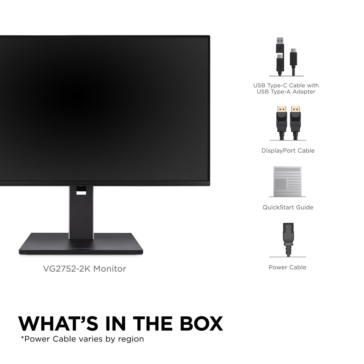 Viewsonic VG Series VG2752-2K computer monitor 68.6 cm (27") 2560 x 1440 pixels Quad HD LED Black