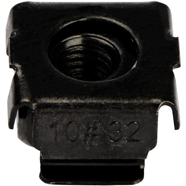 StarTech.com 50-Pack 10-32 Square Hole Cage Nuts and Installation Tool for 19" or 10" Server Racks, Cabinets and Enclosures, Black - TAA