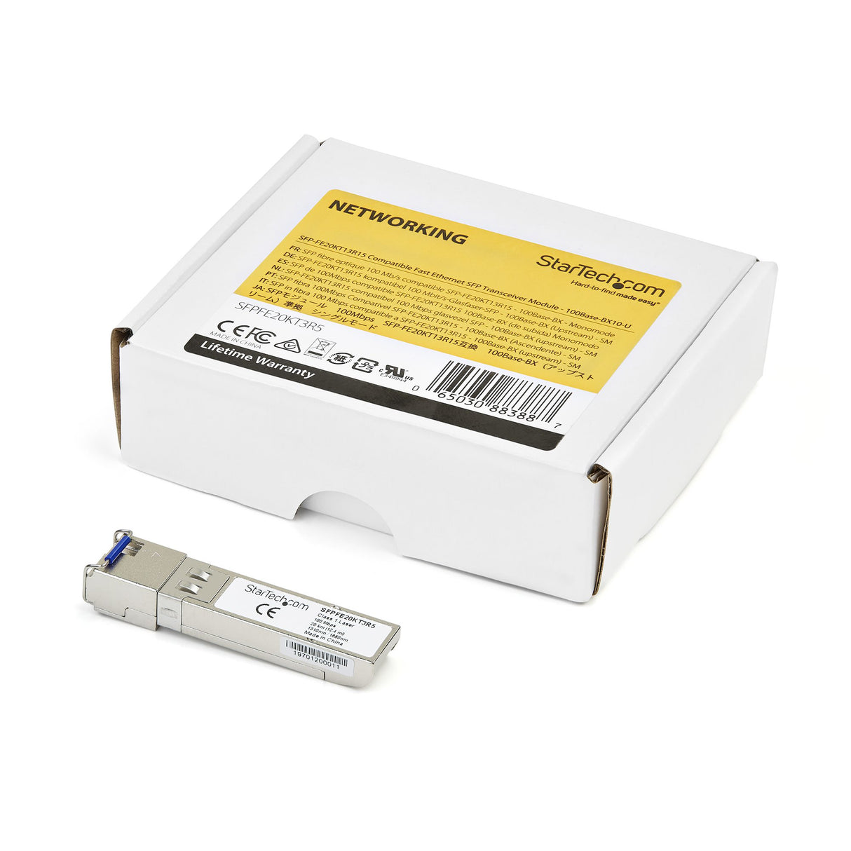 StarTech.com Juniper SFP-FE20KT13R15 Compatible SFP Module - 100BASE-BX-U - 100 MbE Ethernet BiDi Fiber (SMF)