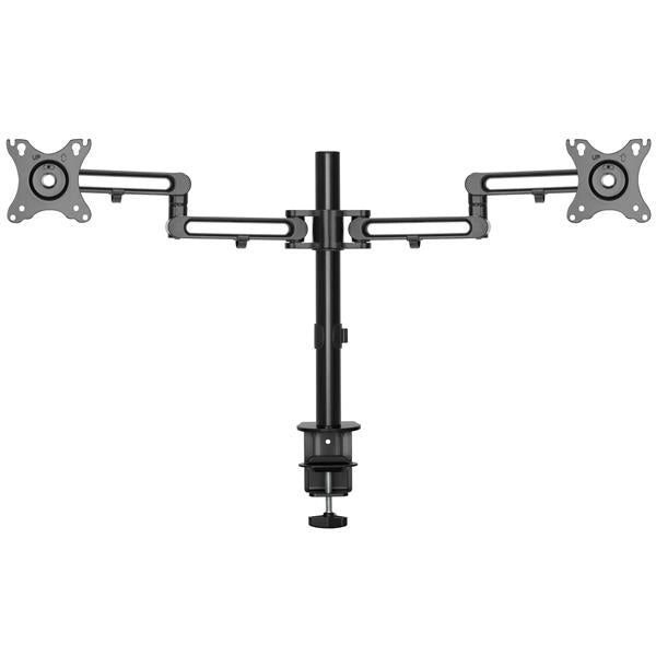 StarTech.com Desk Mount Dual Monitor Arm - Desk Clamp VESA Compatible Monitor Mount for up to 32" (17.6lb/8kg) Displays - Ergonomic Articulating Monitor Arm - Height Adjustable/Tilt/Swivel/Rotating