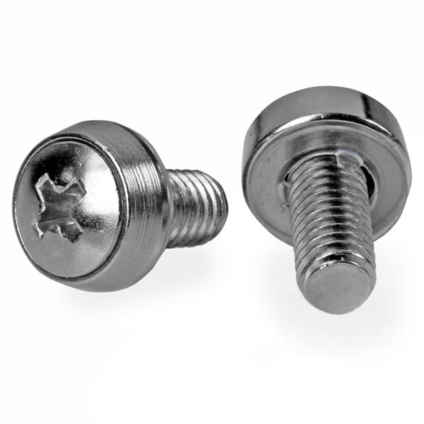 StarTech.com 50-Pack 12-24 12mm Nickel Plated Screws, Mounting Screws for 19" or 10" Server Racks, Cabinets and Enclosures, Designed for Rust Control, Silver - TAA