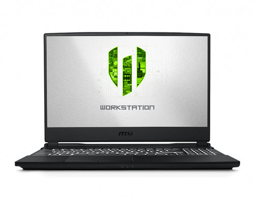 MSI Workstation WE65 9TI-013CA laptop Intel® Core™ i7 i7-9750H Mobile workstation 39.6 cm (15.6") Full HD 16 GB DDR4-SDRAM 512 GB SSD NVIDIA Quadro T1000 Wi-Fi 6 (802.11ax) Windows 10 Pro Black