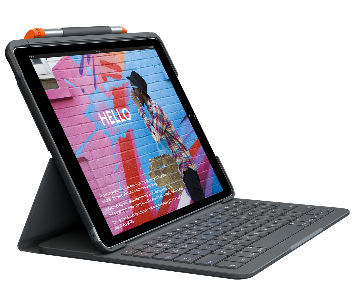 Logitech 920-009473 mobile device keyboard English Bluetooth Graphite