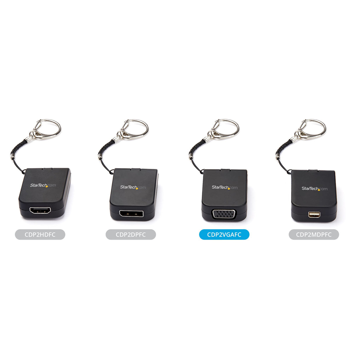 StarTech.com Compact USB C to VGA Adapter - 1080p USB Type-C to VGA Video Display Converter with Keychain Ring - Active USB-C DP Alt Mode to VGA Monitor Dongle - Thunderbolt 3 Compatible