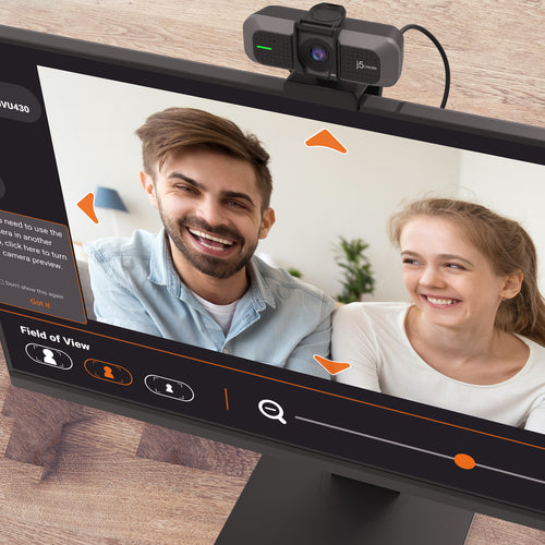 j5create JVU430 USB 4K Ultra HD Webcam, 3840 x 2160 Video Capture Resolution, Black and Silver