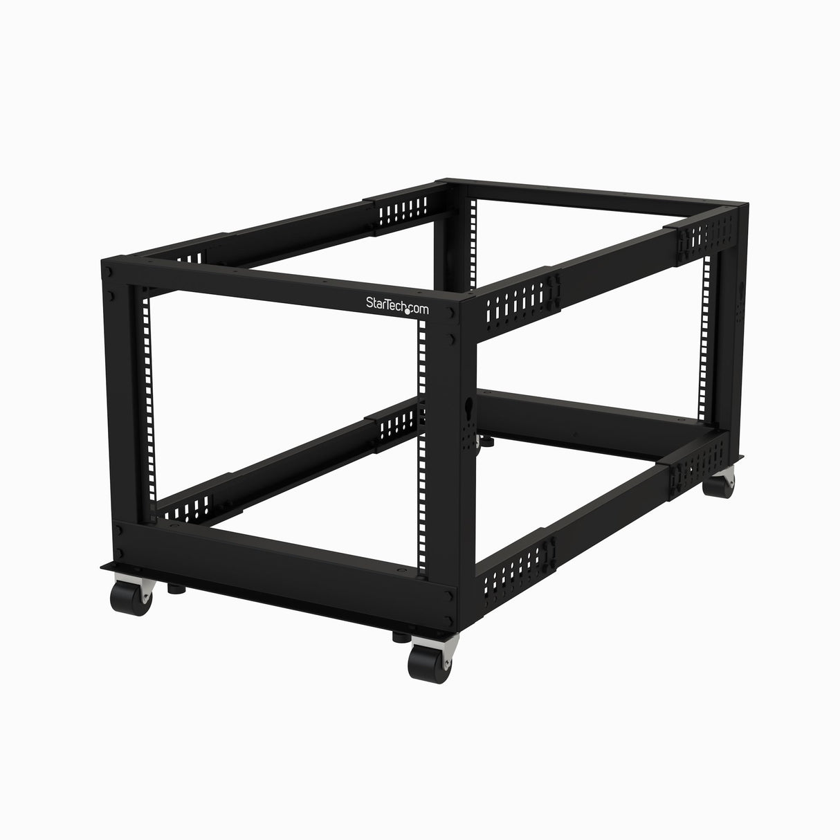 StarTech.com 8U 4-Post Server Rack, 19in Open Frame Rack with 40in (101cm) Mounting Depth and 1200lb (544kg) Weight Capacity, Mobile or Floor Mount IT Rack