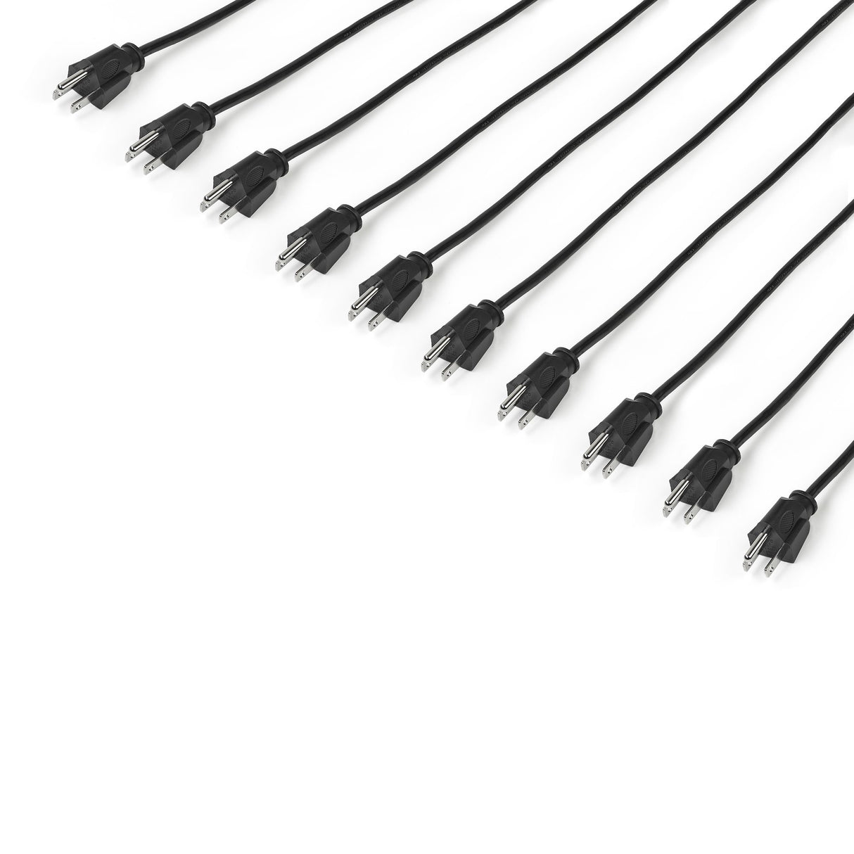 StarTech.com 10ft (3m) Computer Power Cord, NEMA 5-15P to C13, 10A 125V, 10 Pack, 18AWG, Black Replacement AC Power Cord, Printer Power Cord, PC Power Supply Cable, Monitor Power Cable - UL Listed