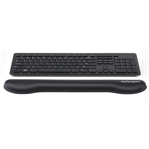 StarTech.com Foam Keyboard Wrist Rest for Ergonomic Typing Support - Padded Non-Slip Keyboard Cushion - Laptop or Desktop Computer Keyboard Wrist, Hand & Arm Rest - Soft Black Nylon Rest Pad - TAA