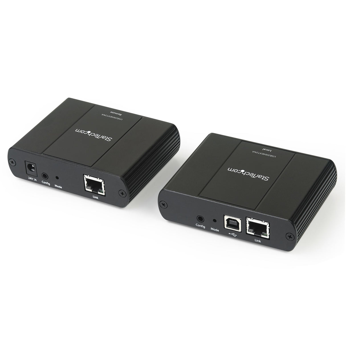 StarTech.com 4 Port USB 2.0 Extender Hub over Cat5e/Cat6 Ethernet Cable (RJ45) - 330ft/100m Industrial Metal USB Extender Adapter Kit w/ ESD Protection - Externally Powered - 480 Mbps