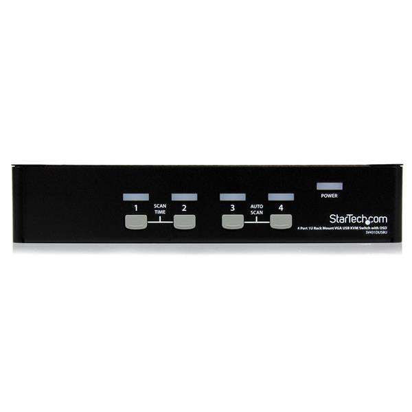 StarTech.com 4 Port 1U Rackmount USB KVM Switch with OSD - TAA