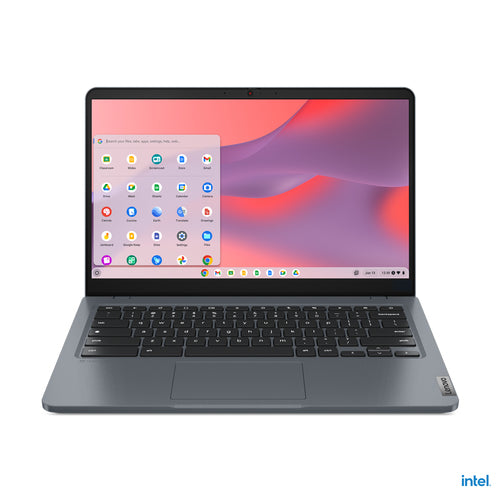 Lenovo 14e Chromebook Gen 3 Intel® N N200 35.6 cm (14") Touchscreen Full HD 8 GB LPDDR5-SDRAM 128 GB eMMC Wi-Fi 6E (802.11ax) ChromeOS Grey QWERTY US English