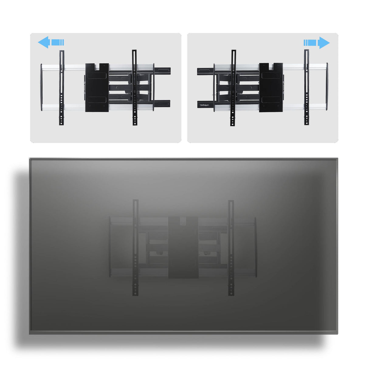 StarTech.com Ultra-Slim Articulating TV Wall Mount for up to 65-inch and 99lb/45kg Flat Screens, VESA 600x400, TAA-Compliant Low-Profile Bracket