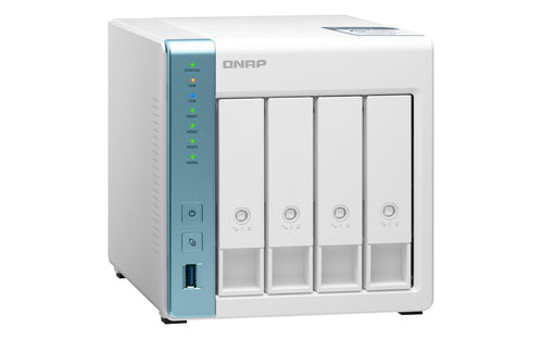 QNAP TS-431P3 NAS Tower Annapurna Labs Alpine AL-314 4 GB DDR3 0 TB QNAP Turbo System Turquoise, White