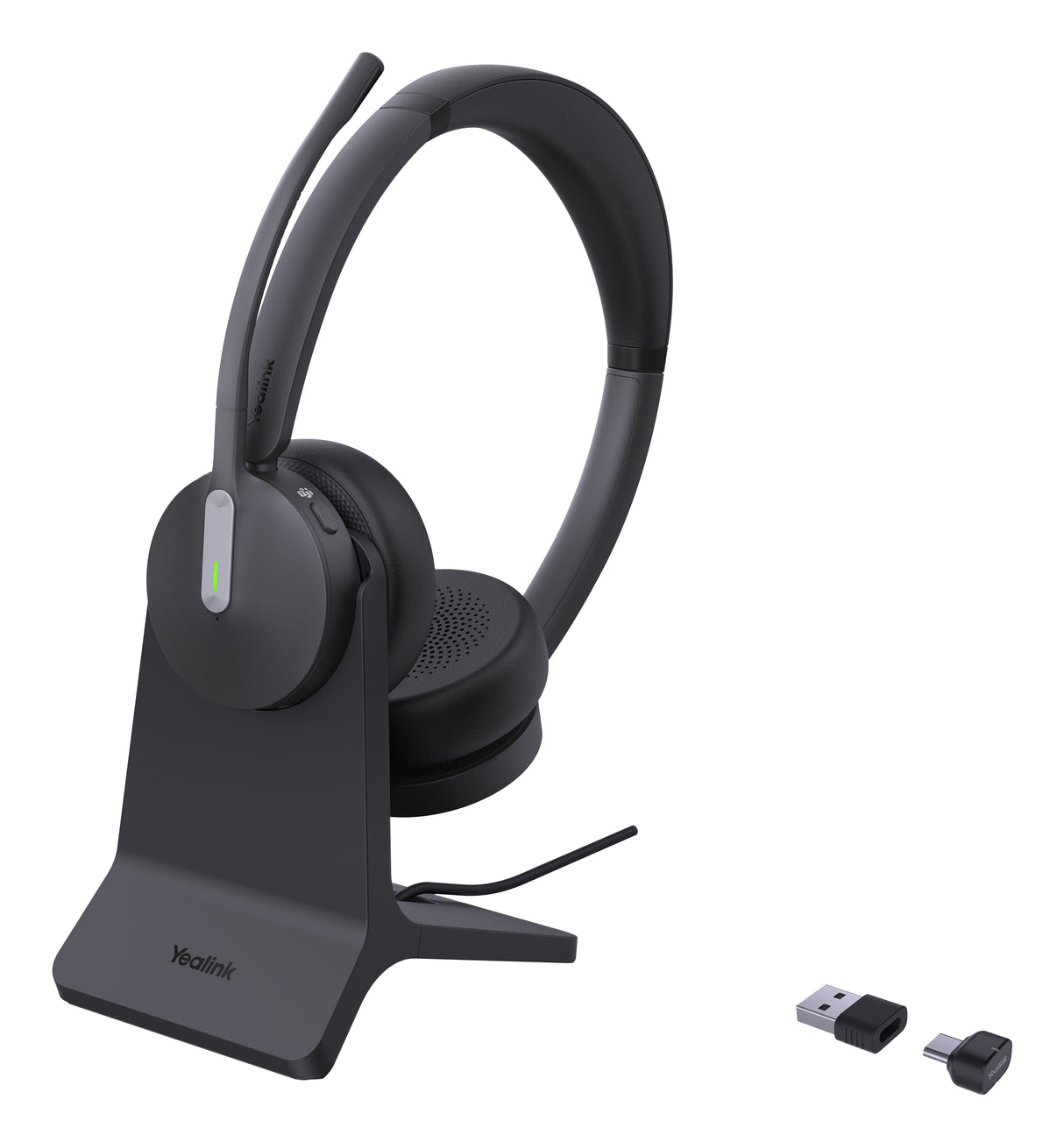 Yealink BH70 Dual with Stand USB-C/A Headset Wireless Head-band Office/Call center USB Type-A Bluetooth Charging stand Black