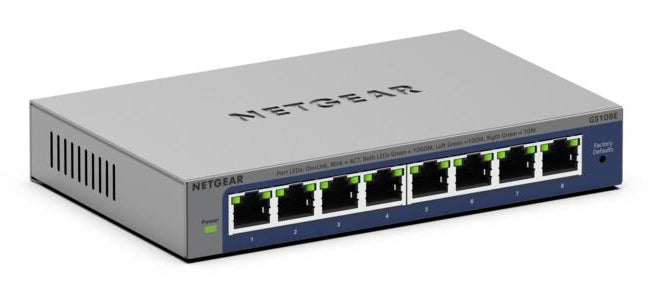 NETGEAR GS108E-400NAS network switch Unmanaged L2/L3 Gigabit Ethernet (10/100/1000) Grey