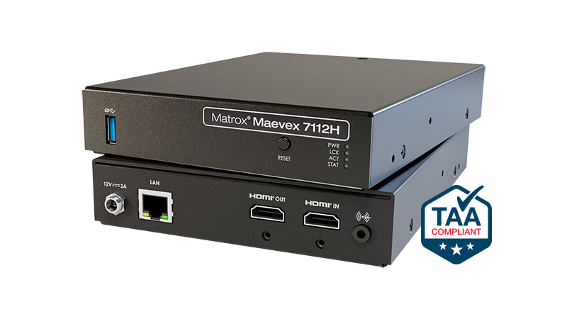 Matrox Maevex 7112H Single-Channel 4K H.264/H.265 Encoder