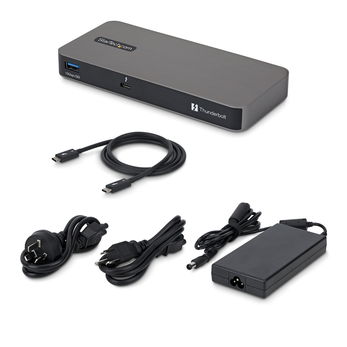 StarTech.com 4-Port Thunderbolt™ 5 Hub with Thunderbolt™ Share KVM, 80/120Gbps, 8K 60Hz or 4K 144Hz, 140W PD, USB-A 10Gbps, TB4 & USB4, MacBook M5 Pro M5 Max