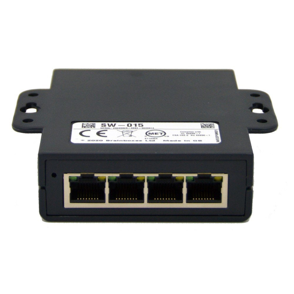 Brainboxes SW-015 network switch Unmanaged Gigabit Ethernet (10/100/1000) Black, Green
