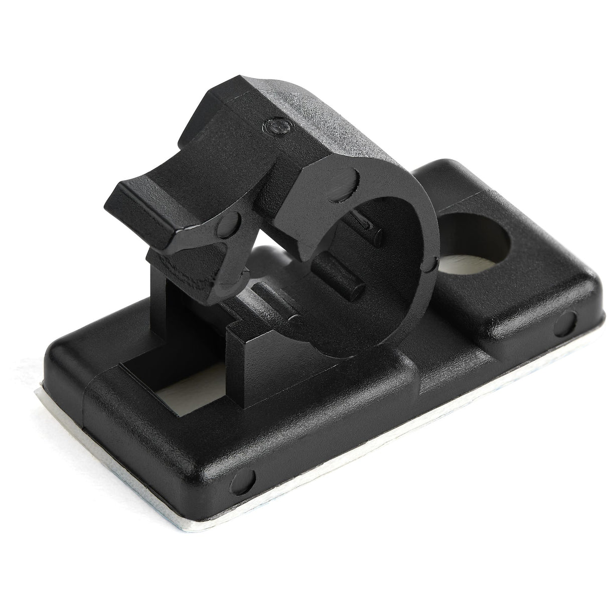 StarTech.com 100 Adhesive Cable Management Clips Black - Network/Ethernet/Office Desk/Computer Cord Organizer - Sticky Cable/Wire Holders - Nylon Self Adhesive Clamp UL/94V-2 Fire Rated - TAA