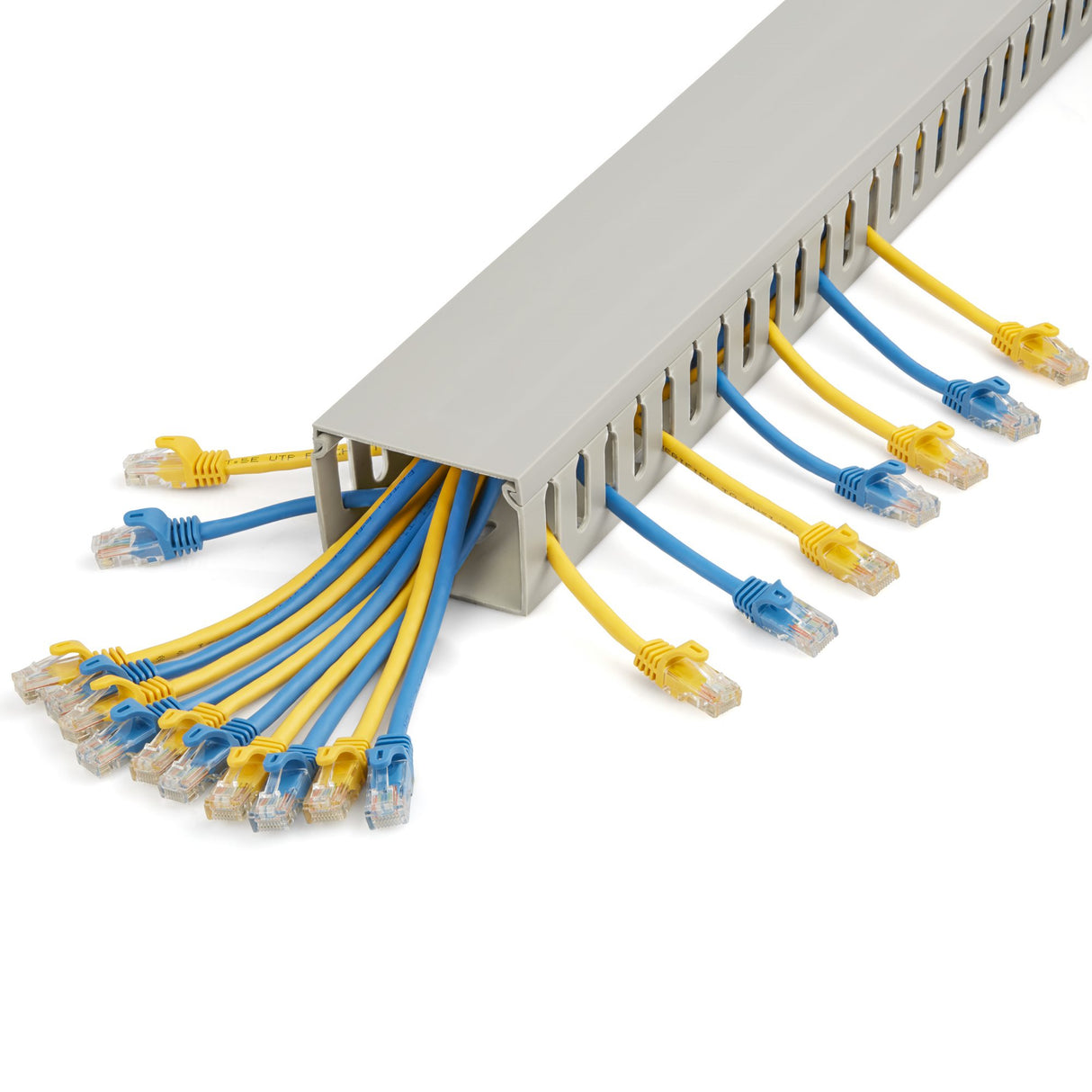 StarTech.com Open Slot Cable Management Raceway with Cover, 3"(75mm)W x 2"(50mm)H - 6.5ft(2m) length - 1/4"(8mm) Slots, PVC Network Cable Hider/Wall Wire Duct, Max 180 Cables, UL Listed - TAA