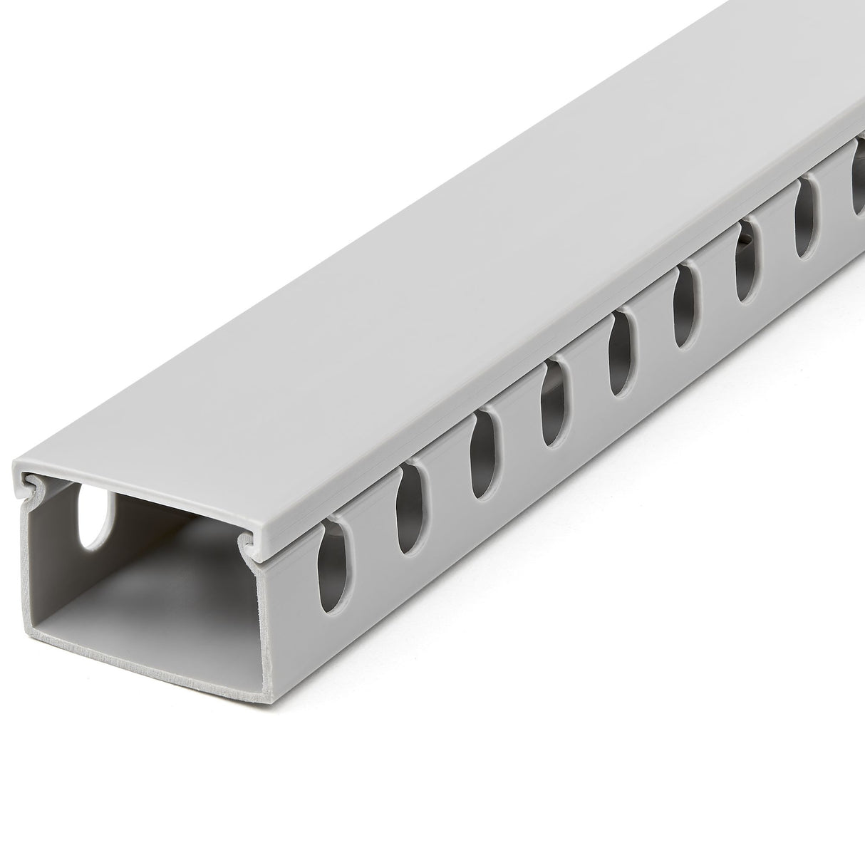 StarTech.com Open Slot Cable Management Raceway with Cover, 1-1/2"(38mm)W x 1"(25mm)H - 6.5ft(2m) length - 1/4"(8mm) Slots, PVC Network Cable Hider/Wall Wire Duct, Max 20 Cables, UL Listed - TAA