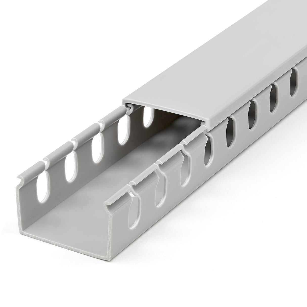 StarTech.com Open Slot Cable Management Raceway with Cover, 1-1/2"(38mm)W x 1"(25mm)H - 6.5ft(2m) length - 1/4"(8mm) Slots, PVC Network Cable Hider/Wall Wire Duct, Max 20 Cables, UL Listed - TAA