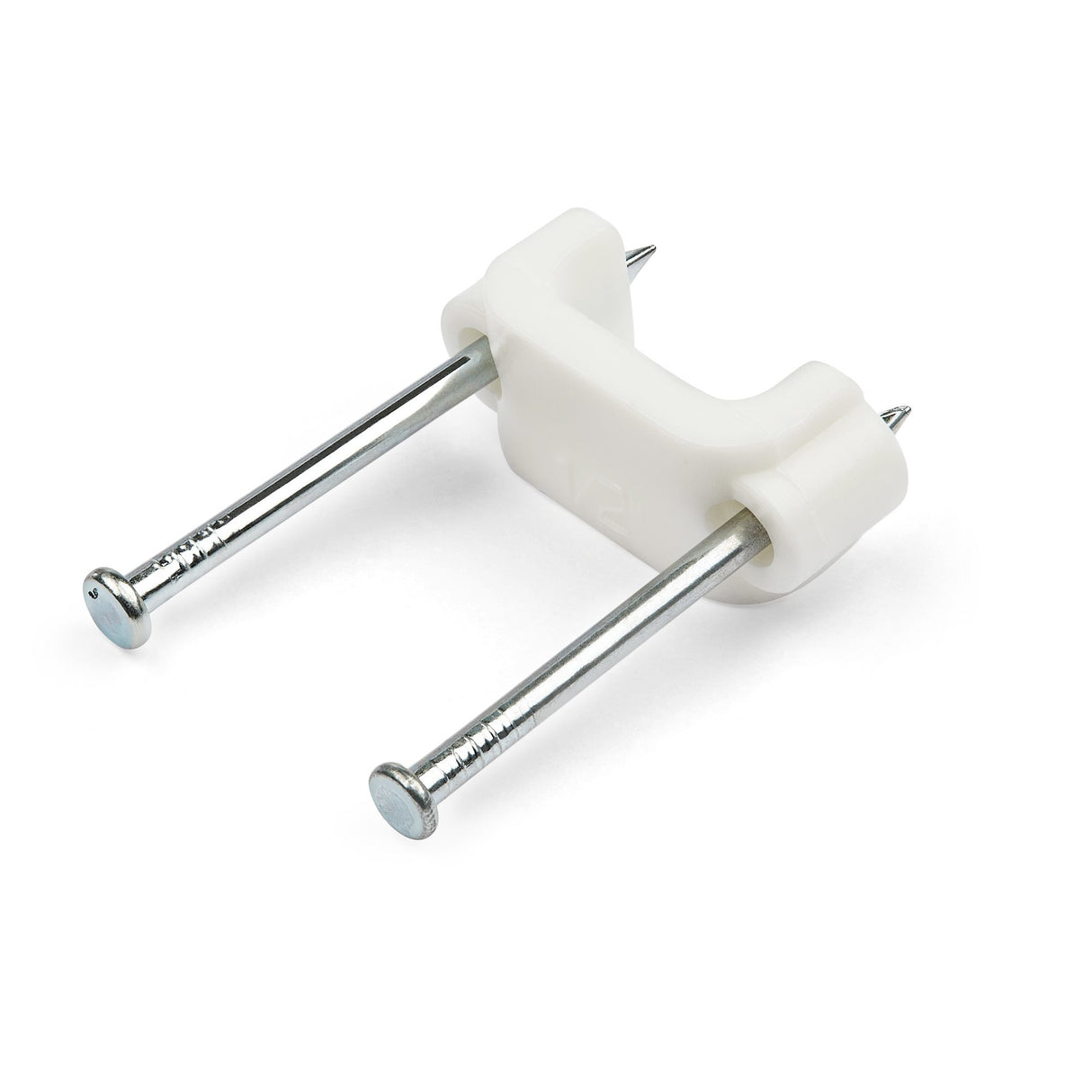 StarTech.com 100 Pack Cable Clips with Nails - Two Steel Nails - Reusable Nail-in Clamps - Brick/Drywall Cable Fasteners - Ethernet Cord/AV/Coax Cable - Mounting Cable Tacks - White - TAA