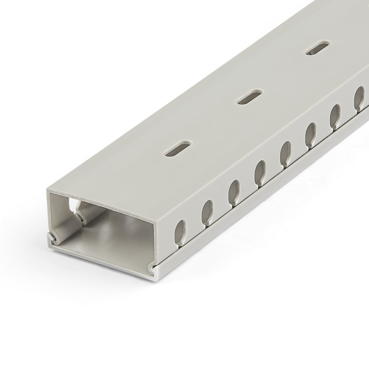 StarTech.com Open Slot Cable Management Raceway with Cover, 2"(50mm)W x 1"(25mm)H - 6.5ft(2m) length - 1/4"(8mm) Slots, PVC Network Cable Hider/Wall Wire Duct, Max 25 Cables, UL Listed - TAA