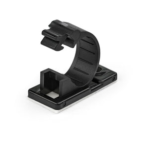 StarTech.com 100 Adhesive Cable Management Clips Black - Network/Ethernet/Office Desk/Computer Cord Organizer - Sticky Cable/Wire Holders - Nylon Self Adhesive Clamp UL/94V-2 Fire Rated - TAA