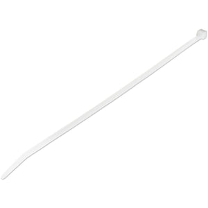 StarTech.com 10"(25cm) Cable Ties - 1/8"(4mm) wide, 2-5/8"(68mm) Bundle Diameter, 50lb(22kg) Tensile Strength, Nylon Self Locking Zip Ties w/Curved Tip, 94V-2/UL Listed, 1000 Pack - White - TAA