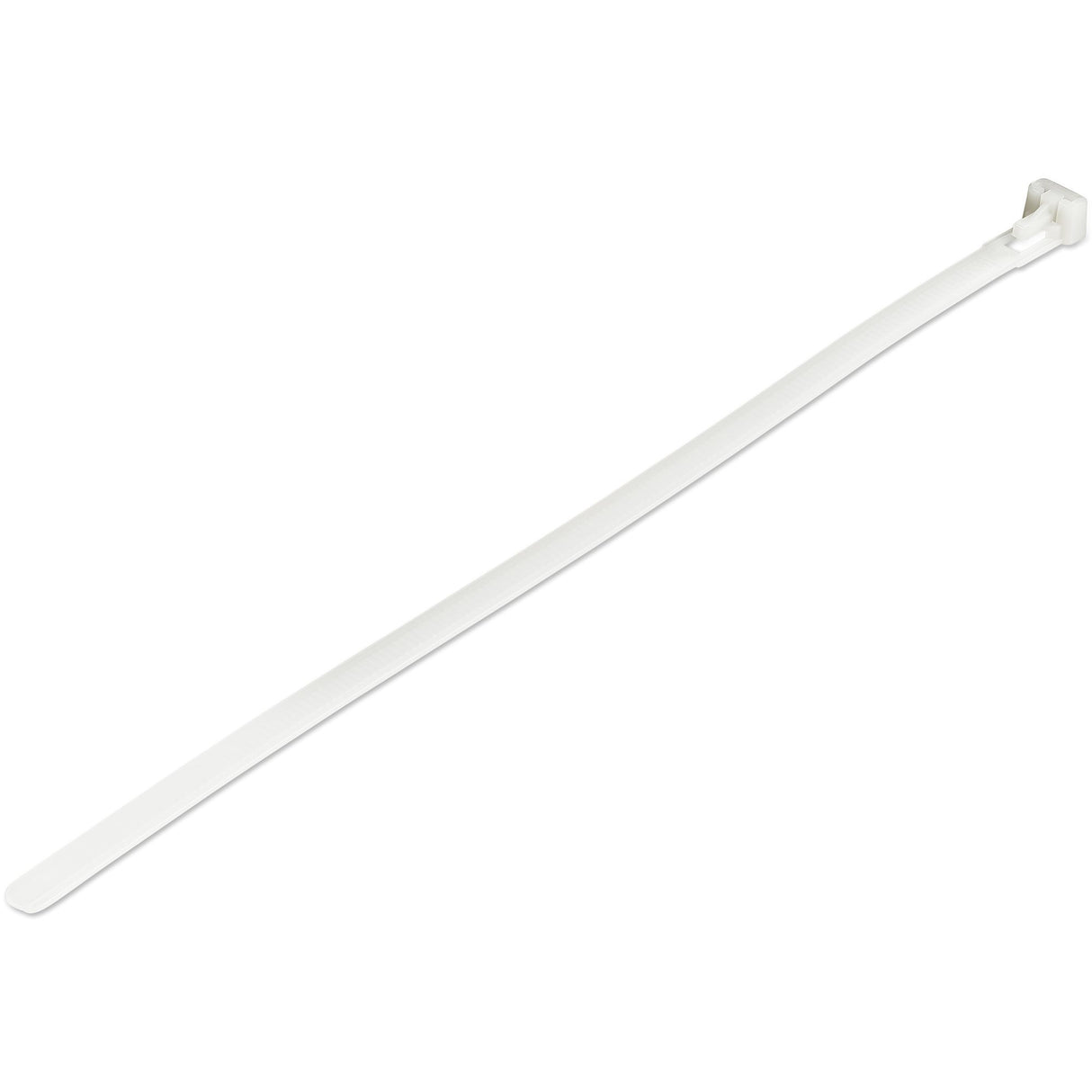StarTech.com 10"(25cm) Reusable Cable Ties - 1/4"(7mm) wide, 2-1/2"(65mm) Bundle Dia. 50lb(22kg) Tensile Strength, Releasable Nylon Ties, Indoor/Outdoor, 94V-2/UL Listed, 100 Pack - White - TAA