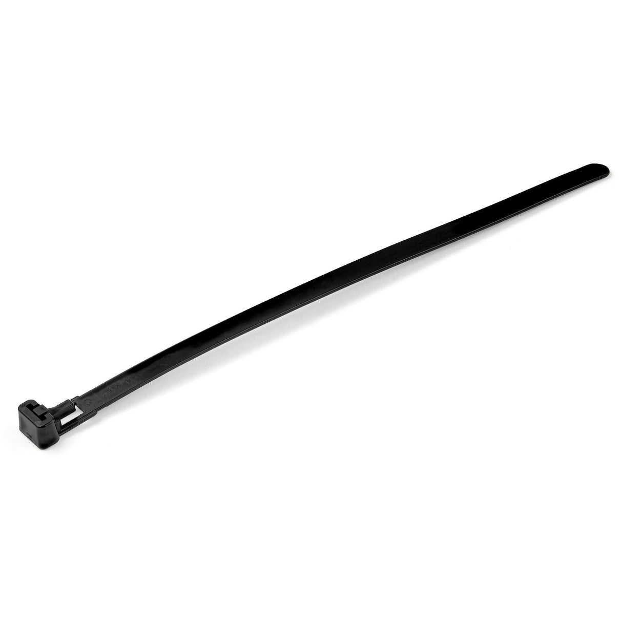 StarTech.com 8"(20cm) Reusable Cable Ties - 1/4"(7mm) wide, 1-7/8"(50mm) Bundle Dia. 50lb(22kg) Tensile Strength, Releasable Nylon Ties, Indoor/Outdoor, 94V-2/UL Listed, 100 Pack - Black - TAA