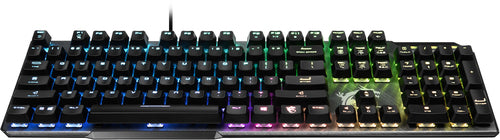 MSI UK VIGOR GK50 ELITE Mechanical Gaming Keyboard 'UK-Layout, KAILH Box-White Switches, Per Key RGB Light LED Backlit, Tactile, Floating Key Design, Water Resistant, Center'