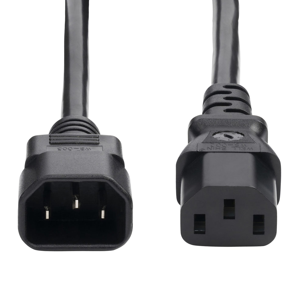 StarTech.com 2ft (60cm) Power Extension Cord, C14 to C13 PDU Power Cord, 10A 250V, 18AWG, Black Extension Cable, AC Power Cable for PDU/Power Supply, TAA Compliant, UL Listed