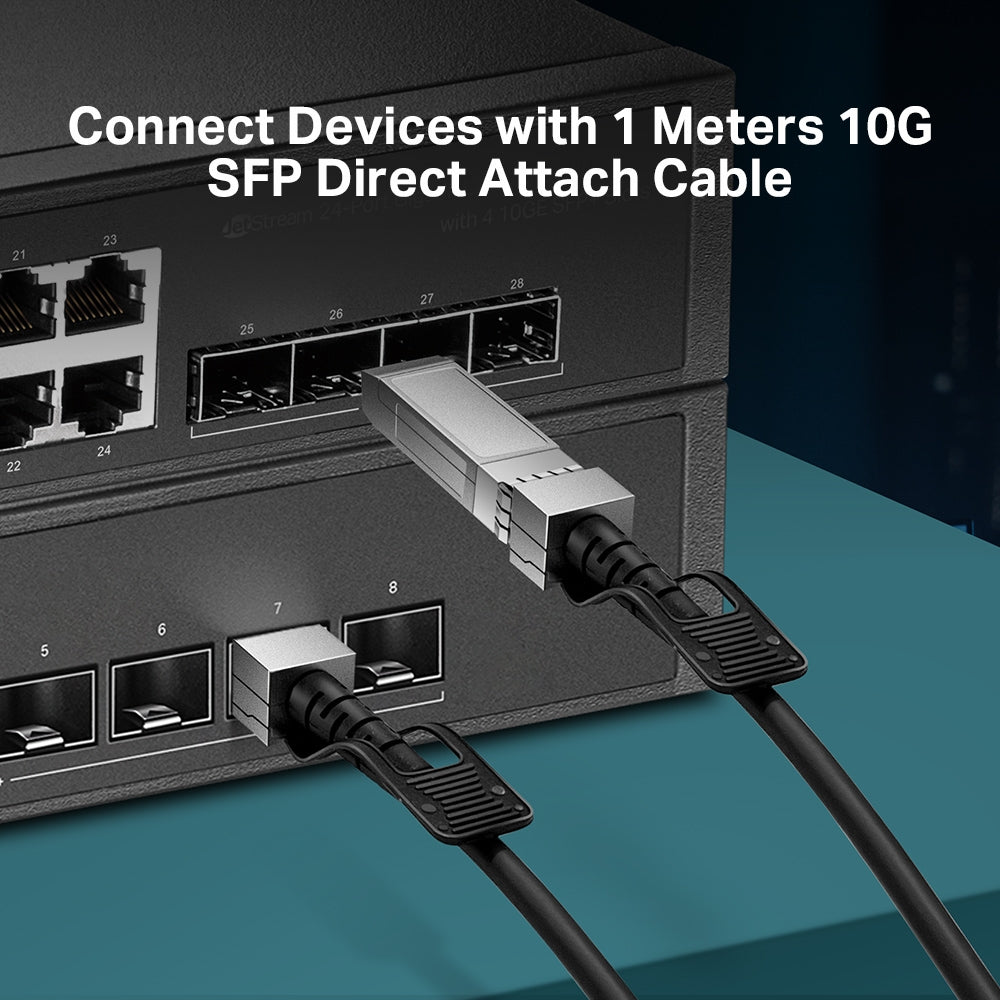TP-Link Omada 1M Direct Attach SFP+ Cable for 10 Gigabit Connections