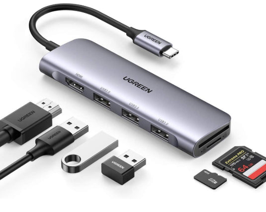 Ugreen 20956A interface hub USB Type-C 5000 Mbit/s Silver